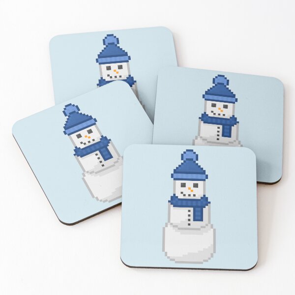 Item preview, Pixel Snowperson With Blue Hat & Scarf designed and sold by Lilac-Cat.