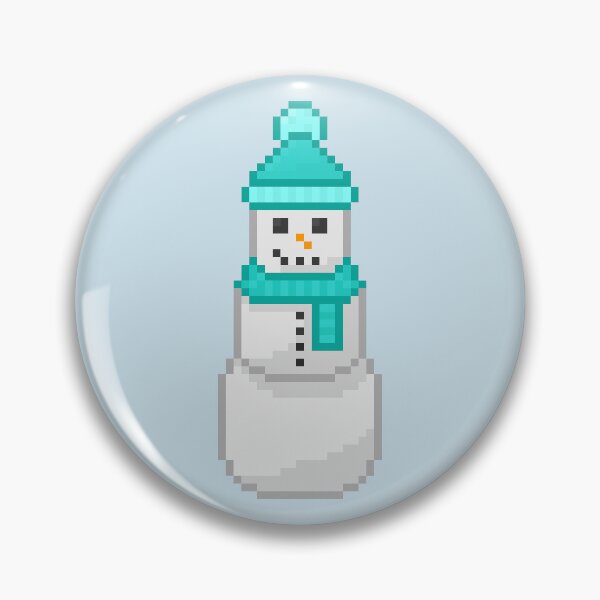 Item preview, Pixel Snowperson With Cyan Hat & Scarf designed and sold by Lilac-Cat.