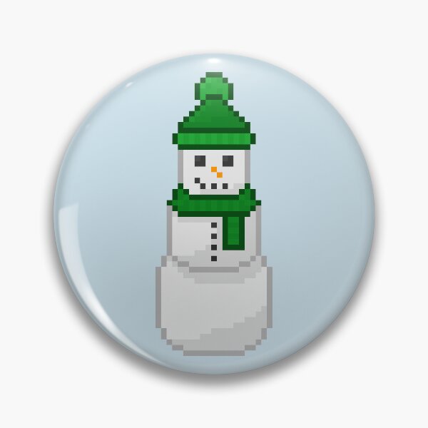 Item preview, Pixel Snowperson With Green Hat & Scarf designed and sold by Lilac-Cat.