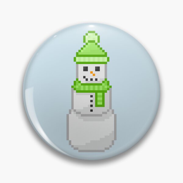 Item preview, Pixel Snowperson With Lime Green Hat & Scarf designed and sold by Lilac-Cat.