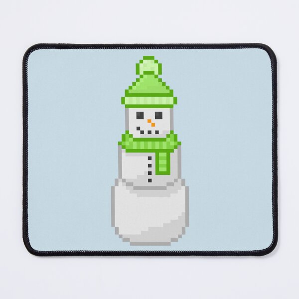 Item preview, Pixel Snowperson With Lime Green Hat & Scarf designed and sold by Lilac-Cat.