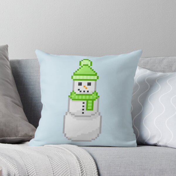 Item preview, Pixel Snowperson With Lime Green Hat & Scarf designed and sold by Lilac-Cat.
