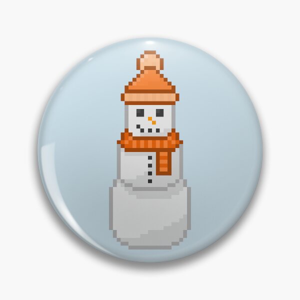 Item preview, Pixel Snowperson With Orange Hat & Scarf designed and sold by Lilac-Cat.