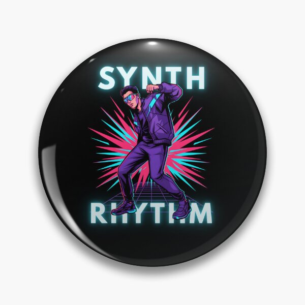 Item preview, Synth.Rhythm Retro Lines Synth Dancer Neon Glow designed and sold by LeSoniPapaPrint.