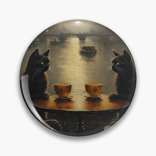 Item preview, Gatos negros tomando el té en luna llena designed and sold by Erika Kaisersot.