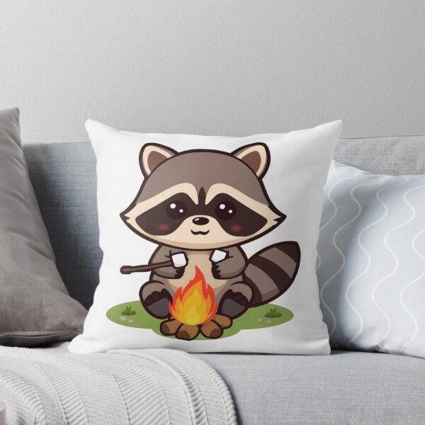 Item preview, Camping Raccoon Sticker – Kawaii Marshmallow Campfire Forest Animal Vinyl Decal designed and sold by Pandey14.