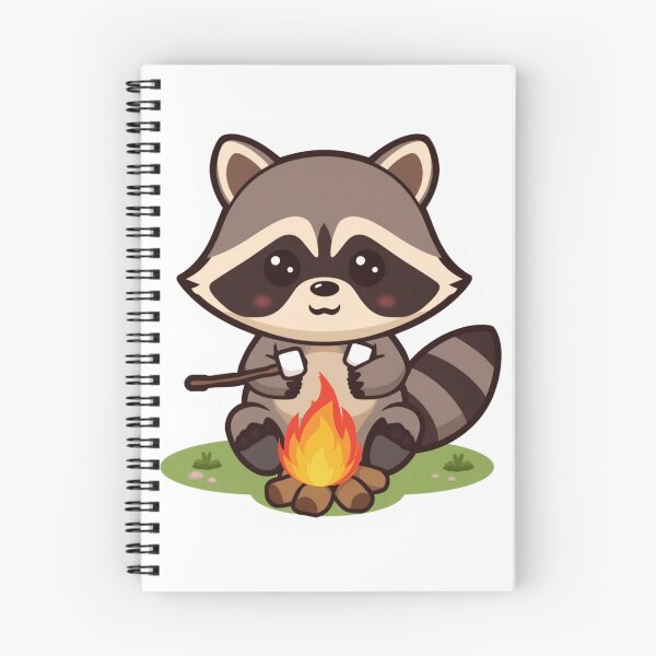 Item preview, Camping Raccoon Sticker – Kawaii Marshmallow Campfire Forest Animal Vinyl Decal designed and sold by Pandey14.