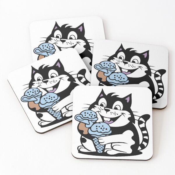 Item preview, Cute Kawaii Cat Eating Blue Ice Cream or Funny Cat Lover Cartoon Illustration designed and sold by RIZU DESIGN.