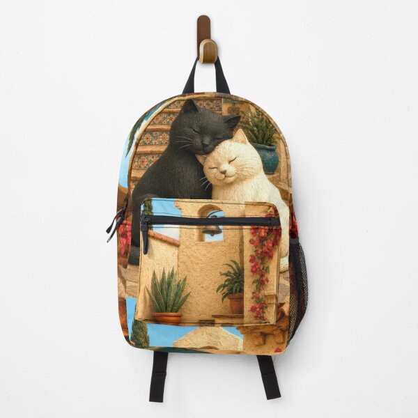 Item preview, Charming Courtyard with Cats designed and sold by Andy Gambino Art.