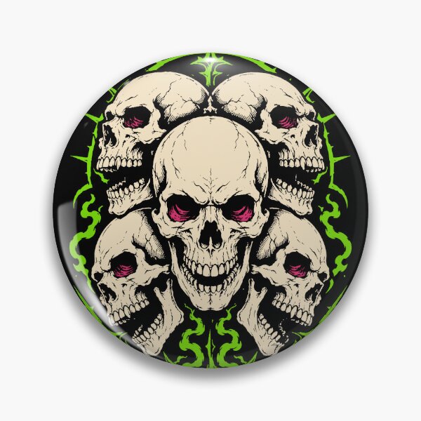 Item preview, Gothic Skull Neon Green Horror Metal Design designed and sold by trajeado14.