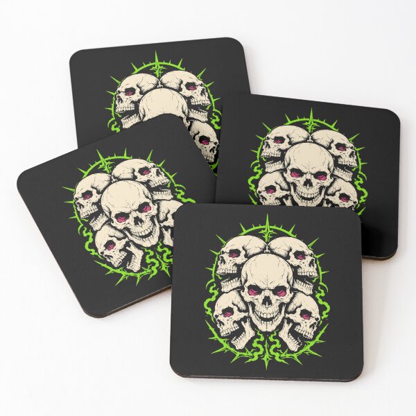 Item preview, Gothic Skull Neon Green Horror Metal Design designed and sold by trajeado14.