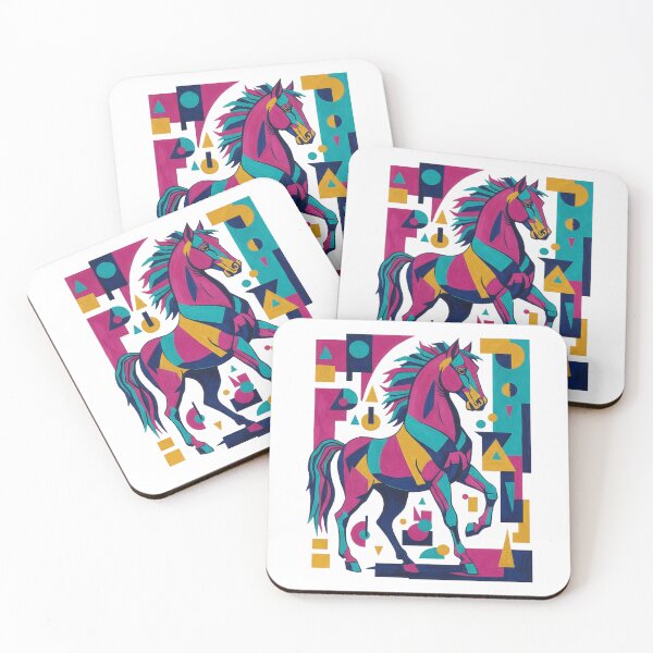 Item preview, Geometric Color Horse – Power in clear forms designed and sold by Herzbaumatelier.