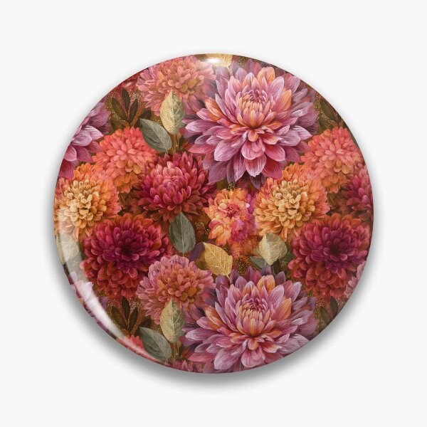 Item preview, Lush Dahlias Print  - Retro Flower Floral  - Christmas Gifts For Wife designed and sold by RoyalStarsPatts.