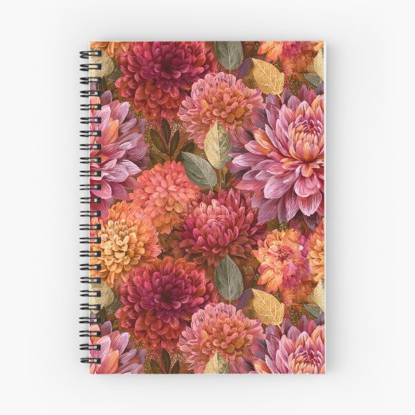 Item preview, Lush Dahlias Print  - Retro Flower Floral  - Christmas Gifts For Wife designed and sold by RoyalStarsPatts.
