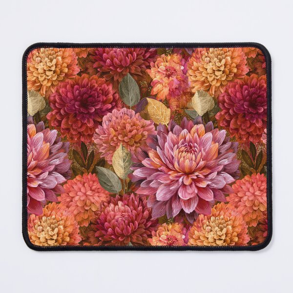 Item preview, Lush Dahlias Print - Retro Flower Floral - Christmas Gifts For Wife designed and sold by RoyalStarsPatts.