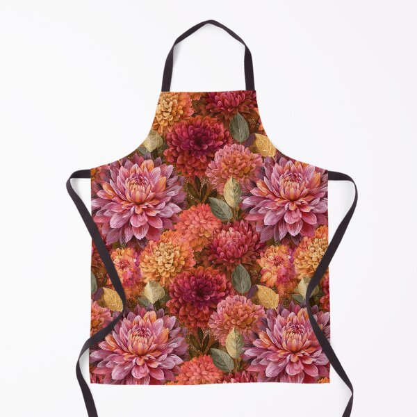 Item preview, Lush Dahlias Print - Retro Flower Floral - Christmas Gifts For Wife designed and sold by RoyalStarsPatts.