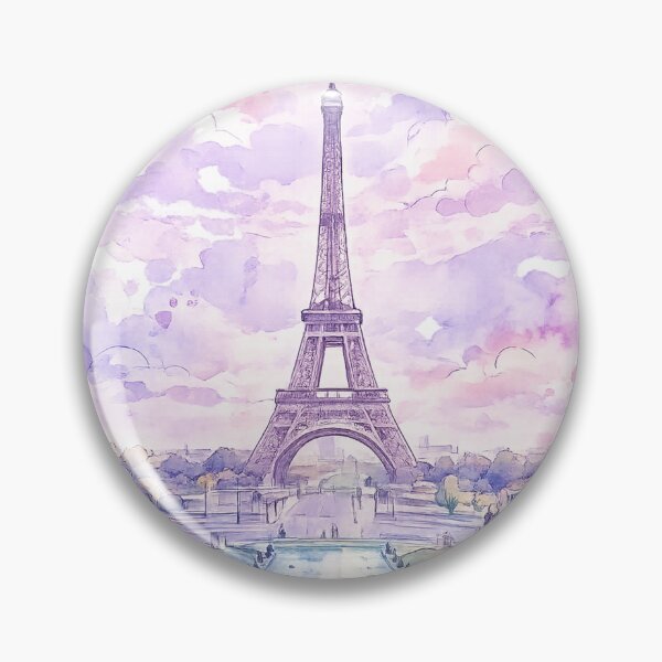 Item preview, Lilac Eiffel Tower Watercolour Painting Art designed and sold by Stenbie.