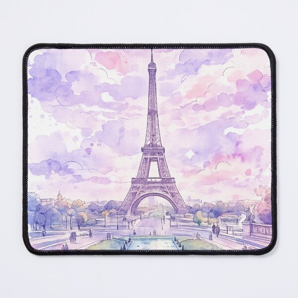 Item preview, Lilac Eiffel Tower Watercolour Painting Art designed and sold by Stenbie.