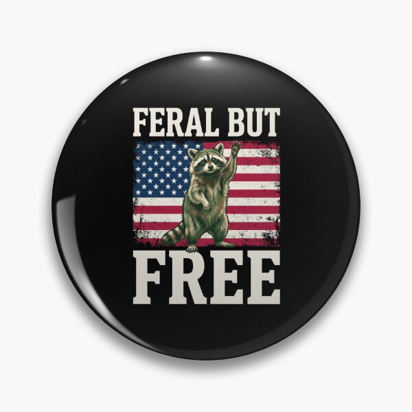 Item preview, Feral But Free Raccoon American Flag Patriot Freedom designed and sold by SofenArt.