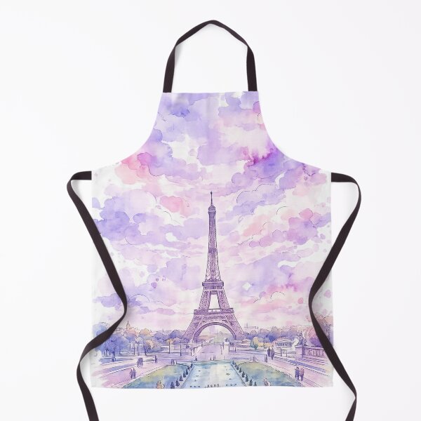 Item preview, Lilac Eiffel Tower Watercolour Painting Art designed and sold by Stenbie.