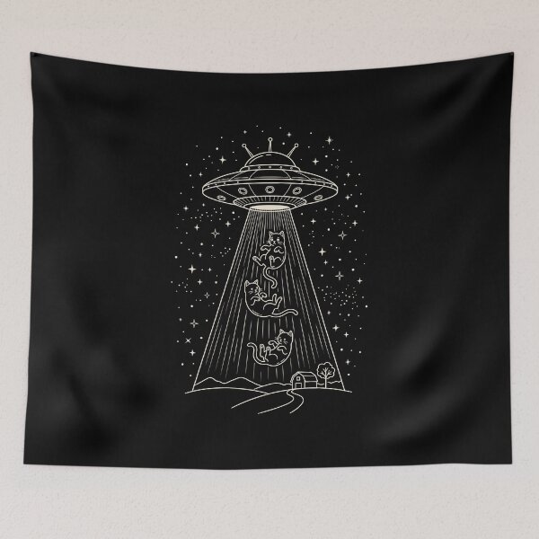 Item preview, UFO Abduction Cats Alien Extraterrestrial Feline Spaceship designed and sold by SofenArt.
