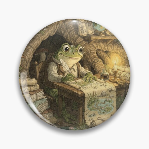 Item preview, Frog Cartographer Mapping the Pond designed and sold by PictorialWhimsy.