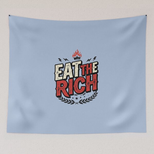 Item preview, Eat The Rich Vintage Distressed Typography | Bold Protest Graphic | Retro Streetwear T-Shirt Design designed and sold by Bhaskar Digital Art.