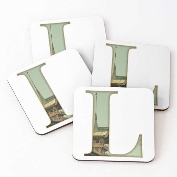 Item preview, Japanese Pagoda Letter L Monogram Art designed and sold by InakaLifePhoto.