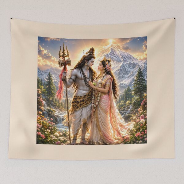 Item preview, Lord Shiva and Mata Sati Divine Love Wall Art designed and sold by hutofdesigns.