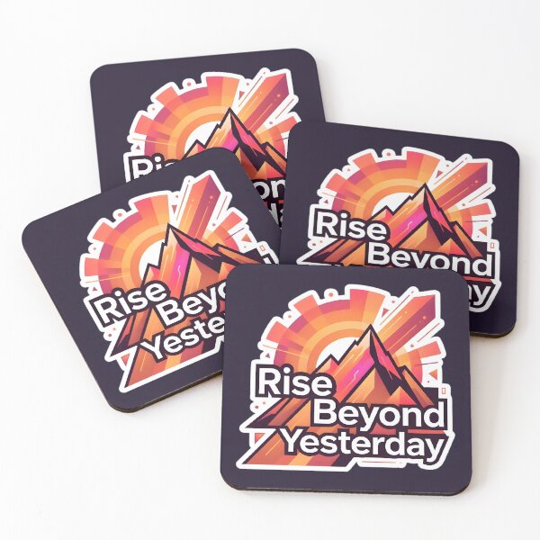 Item preview, Rise Beyond Yesterday Mountain Sticker | Inspirational Success Quote | Growth Mindset Adventure Decal designed and sold by MCV-Designs.