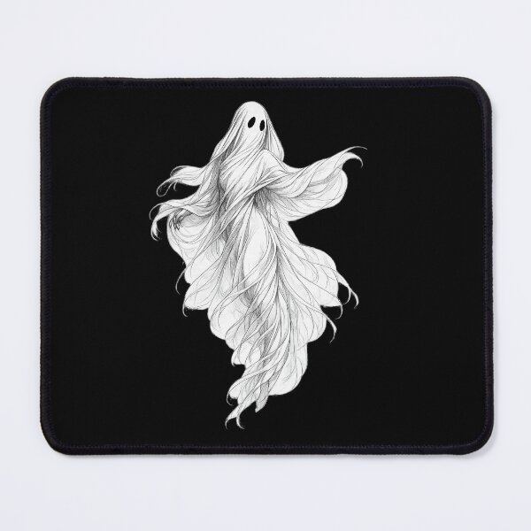 Item preview, Elegant Flowing Ghost – Gothic Fine Line Ghost Illustration designed and sold by BlackBoneArt.