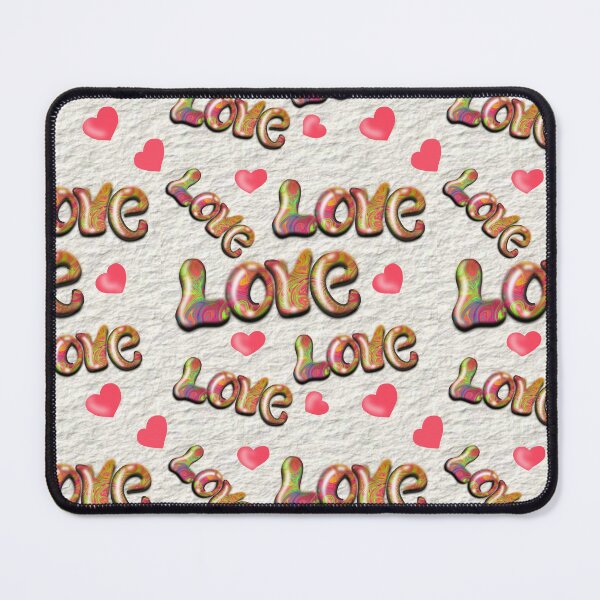 Item preview, Shiny 3D Iove text & Hearts seamless pattern. designed and sold by RuwaDesignArt.