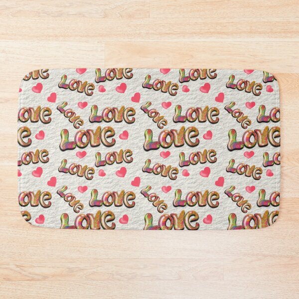 Item preview, Shiny 3D Iove text & Hearts seamless pattern. designed and sold by RuwaDesignArt.