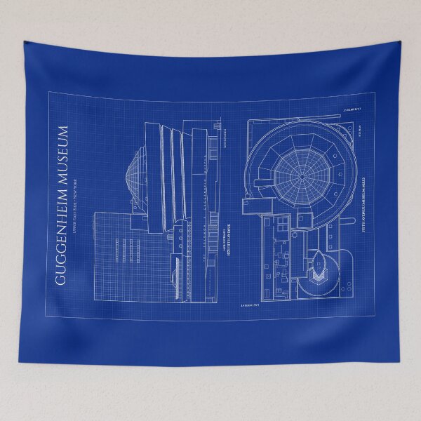 Item preview, Guggenheim Museum. Elevation and Site Plan. New York (Blueprint) designed and sold by BGALAXY.