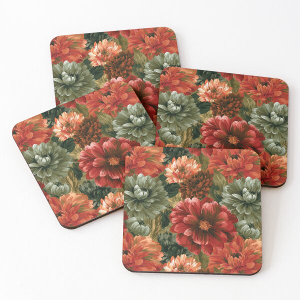 Item preview, Whimsical Dahlias Print  - Birthday Flower Pattern  - Dads Day Gifts designed and sold by RoyalStarsPatts.