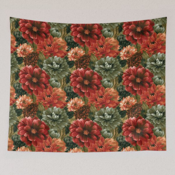 Item preview, Whimsical Dahlias Print - Birthday Flower Pattern - Dads Day Gifts designed and sold by RoyalStarsPatts.