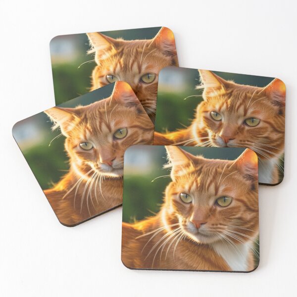 Item preview, Animals - Ginger Cat with Green Eyes, Golden Sunset Light designed and sold by World-Pets.