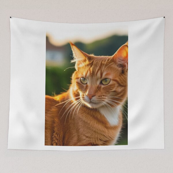 Item preview, Animals - Ginger Cat with Green Eyes, Golden Sunset Light designed and sold by World-Pets.