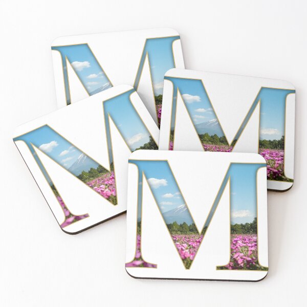 Item preview, Mount Fuji Shibazakura Letter M Monogram designed and sold by InakaLifePhoto.
