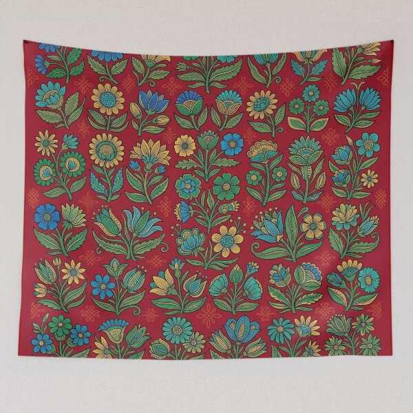 Item preview, Crimson Tapestry: Naive Slavic Botanical Pattern designed and sold by FreiherrPK.