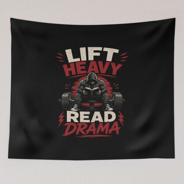 Item preview, Lift Heavy Read Drama Funny Gym Design – Retro Fitness Book Lover T-Shirt designed and sold by Artimax-Studio.