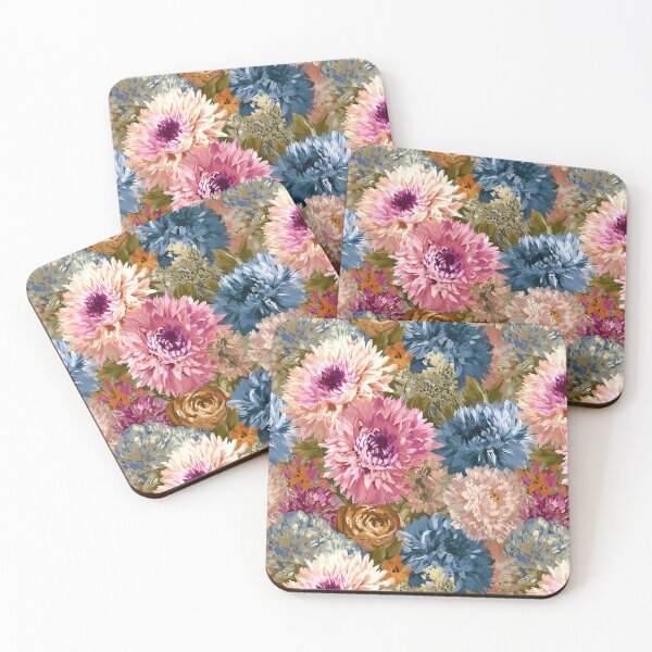 Item preview, Artistic Dahlias Print  - Retro Flower Floral  - Father'S Day Gifts designed and sold by RoyalStarsPatts.