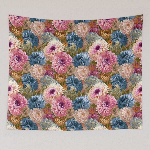Item preview, Artistic Dahlias Print  - Retro Flower Floral  - Father'S Day Gifts designed and sold by RoyalStarsPatts.