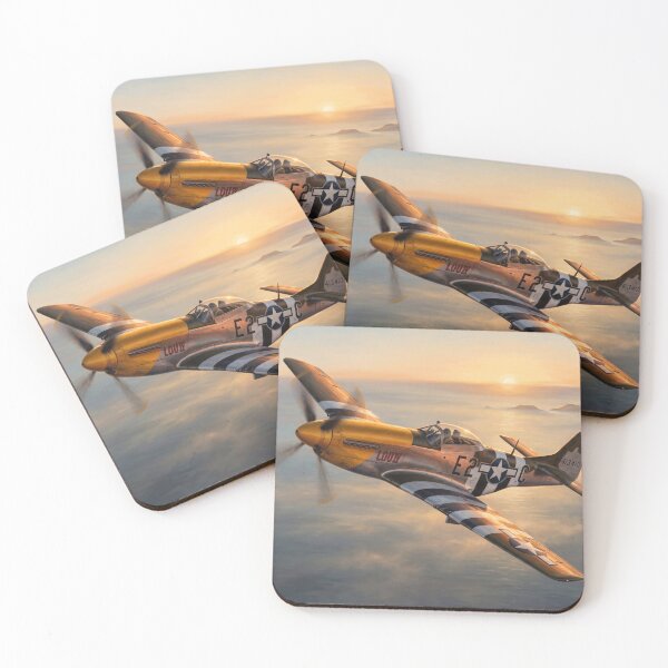 Item preview, P-51 Mustang over the sea, WW2 military art III designed and sold by Yaremchuk.