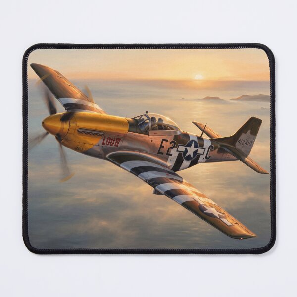 Item preview, P-51 Mustang over the sea, WW2 military art III designed and sold by Yaremchuk.