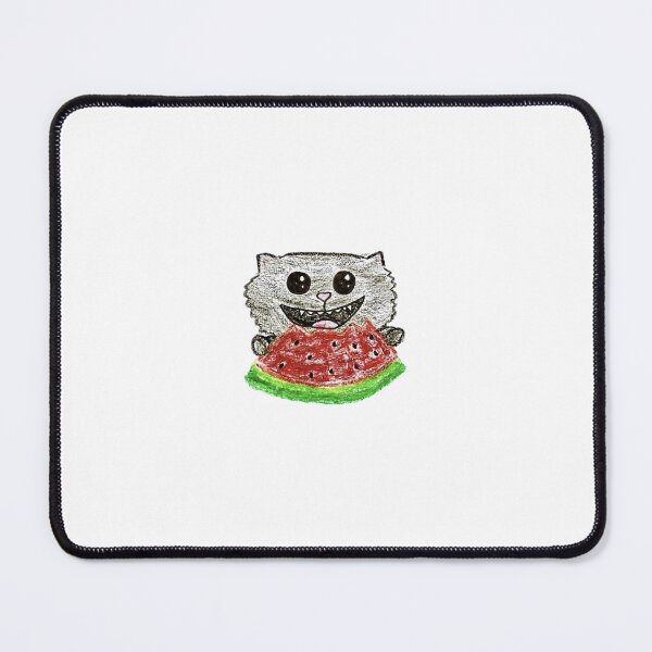 Item preview, Cute Black Cat Eating Watermelon Crayon Drawing designed and sold by MagicYana.