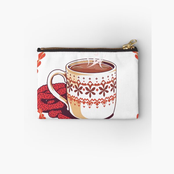 Aperçu de l'œuvre Mug à chocolat chaud douillet dans une écharpe d'hiver créée et vendue par T-domain.