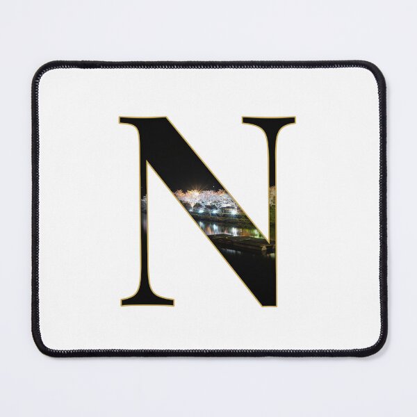 Item preview, Night Sakura River Letter N designed and sold by InakaLifePhoto.