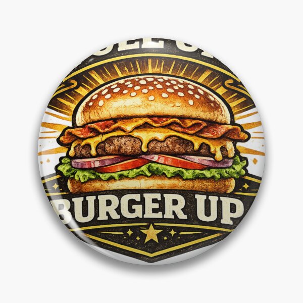 Item preview, Fuel Up Burger Up: Motivational Badge Energy Cheeseburger Design designed and sold by irfanshikh.