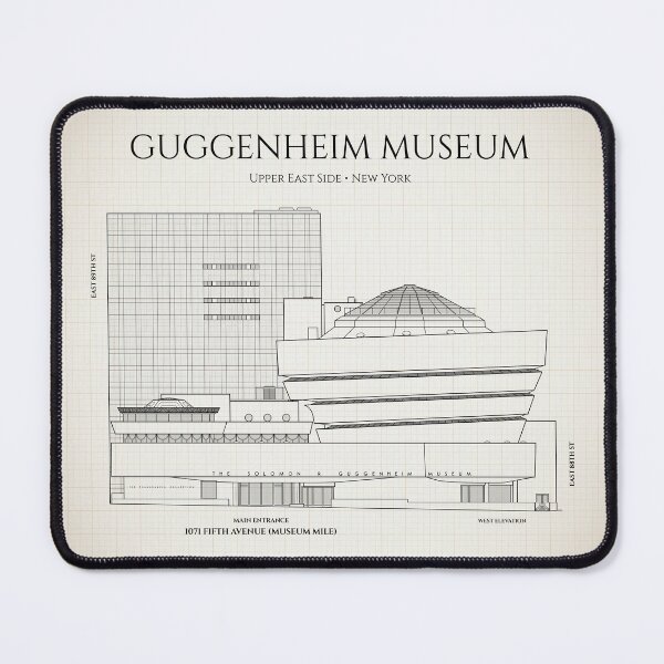 Item preview, Guggenheim Museum. Elevation and Site Plan. New York (Ivory Brown Grid) designed and sold by BGALAXY.